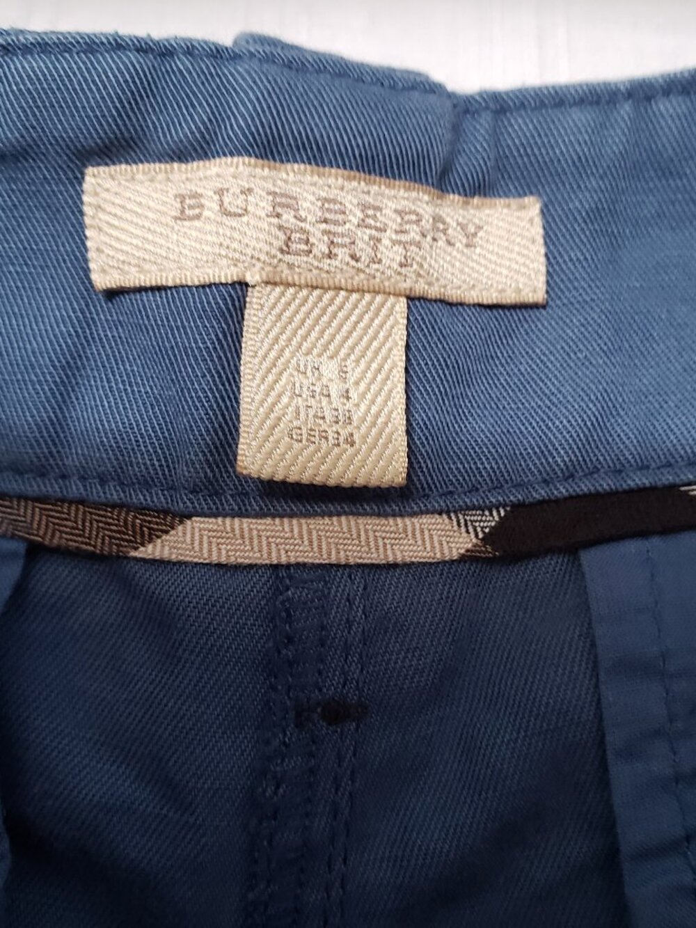 Burberry Brit Shorts Blue Cotton Linen Size 4 - Picture 8 of 14